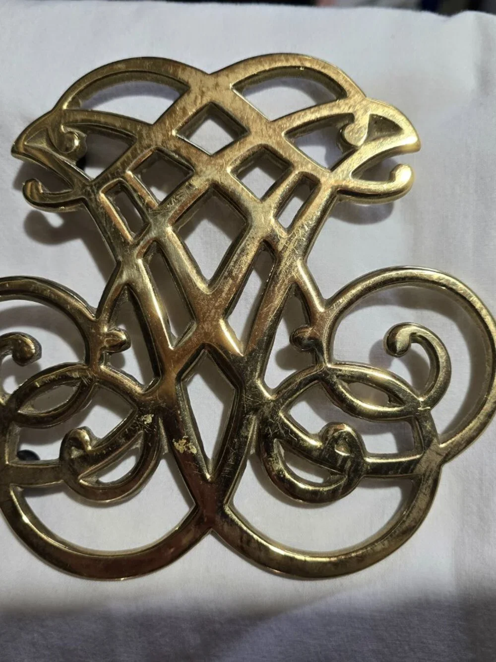 Vintage Thomas Jefferson Cipher Trivet - Solid Brass - Monticello Souvenir 1961